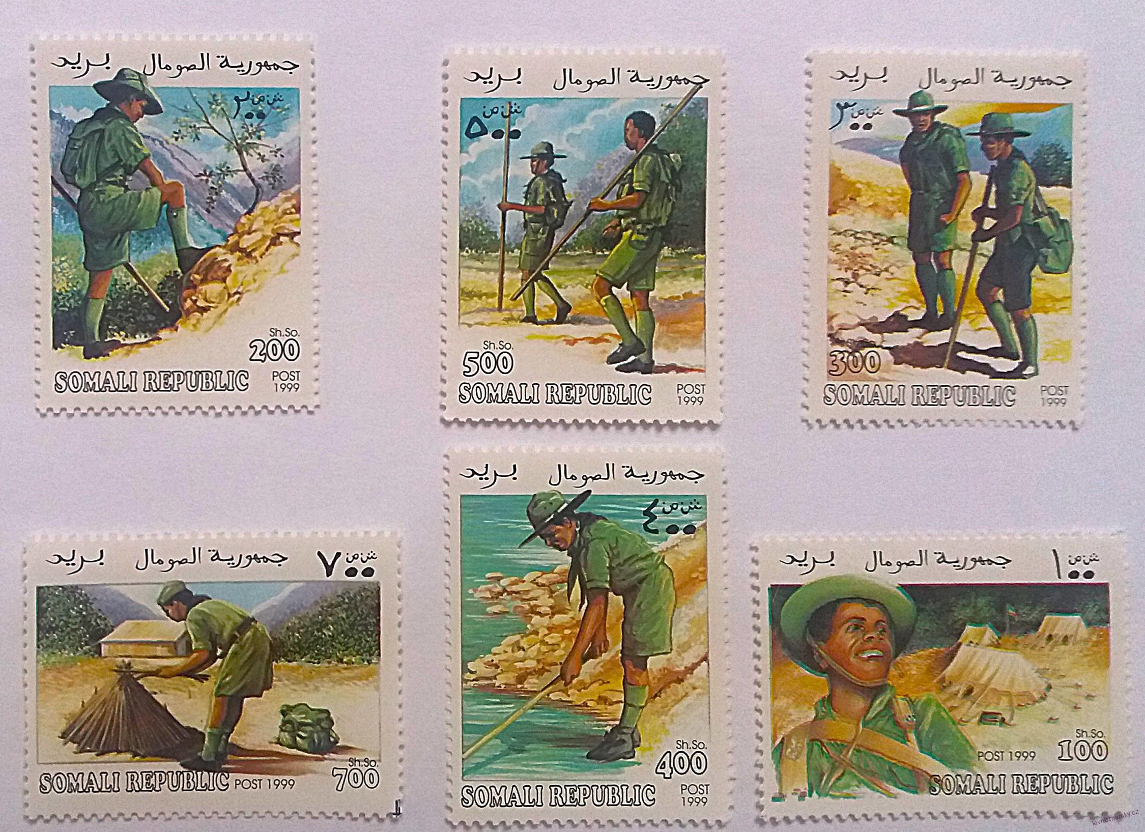 Sestava známek - Somali - skauting - čisté