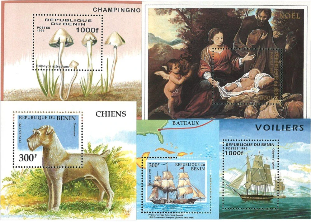 Aršíky známek - Benin - 1977-2003 - 20 ks - čisté