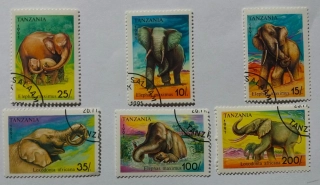 Sestava známek - Tanzania - sloni